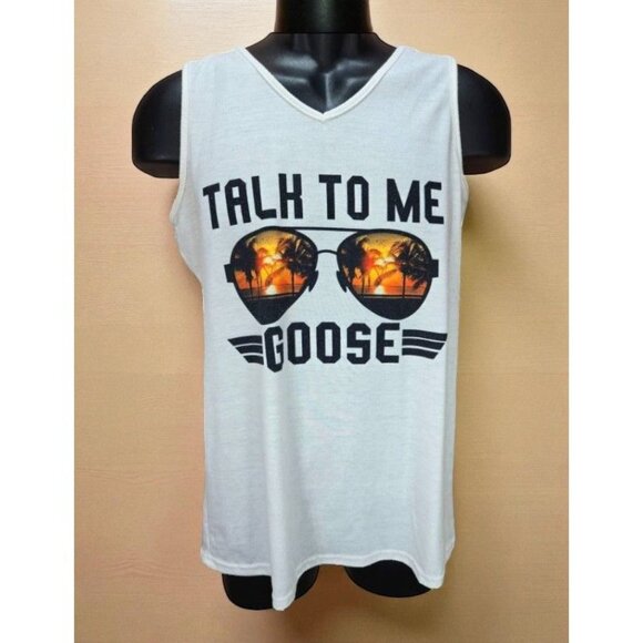 "Talk To Me Goose" Top Gun Inspired Graphic Tank Top Small - Picture 1 of 5